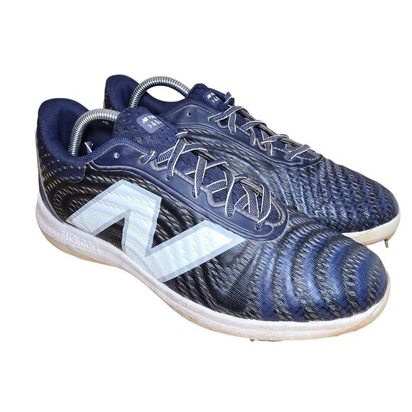 New Balance Mens FuelCell 4040 Metal Cleats Navy and White Mens 9 Womens 10.5 - Picture 1 of 7